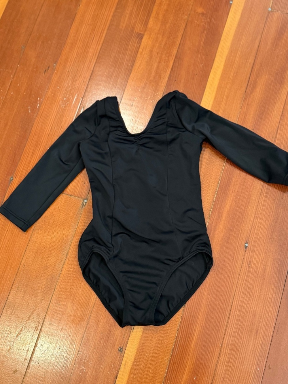Weissman Girls Black long sleeve leotard size IC